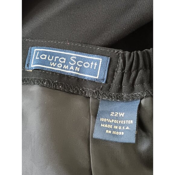 Laura Scott Black Midi Pencil Skirt With Back Zip & Elastic Waist Size 22W - Picture 8 of 8